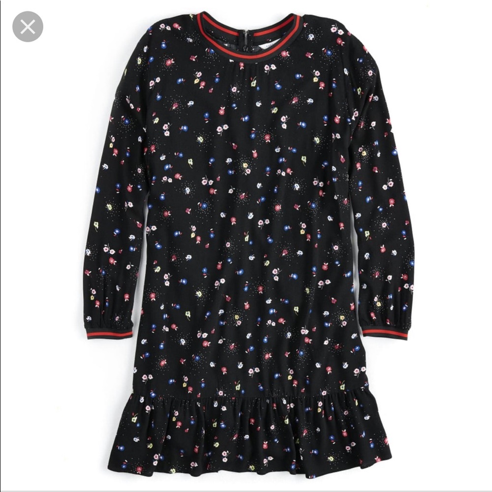 Popsugar Black floral long sleeve dress.